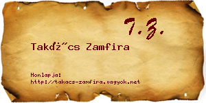 Takács Zamfira névjegykártya